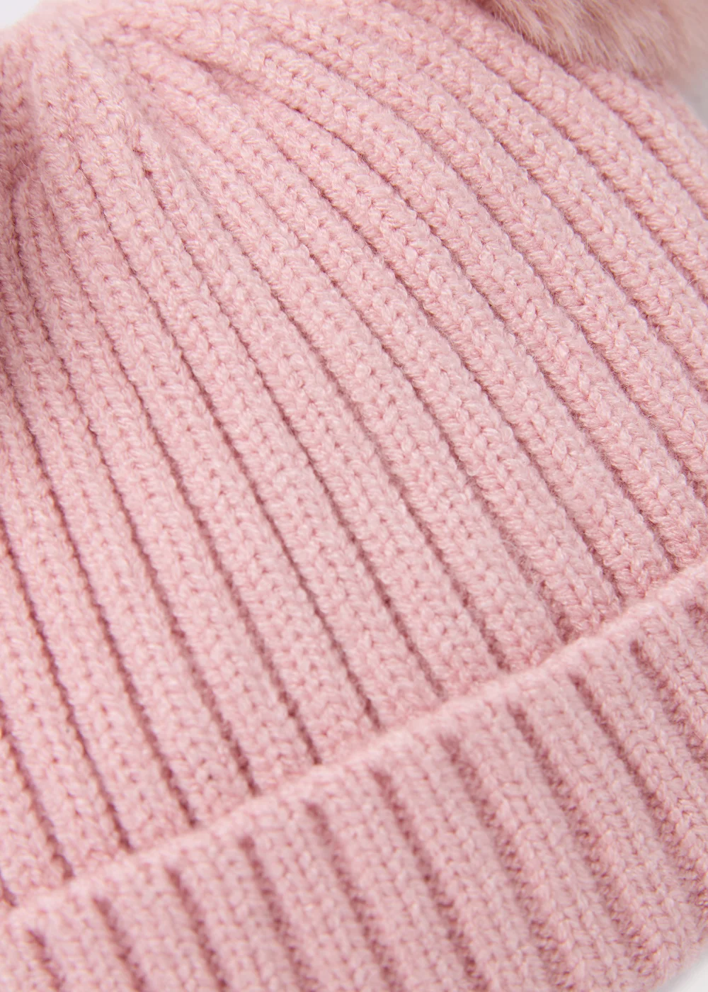 Pink Double Pom Pom Baby Beanie Hat (Newborn-24mths) - Age 0 - 3 Months Image 2