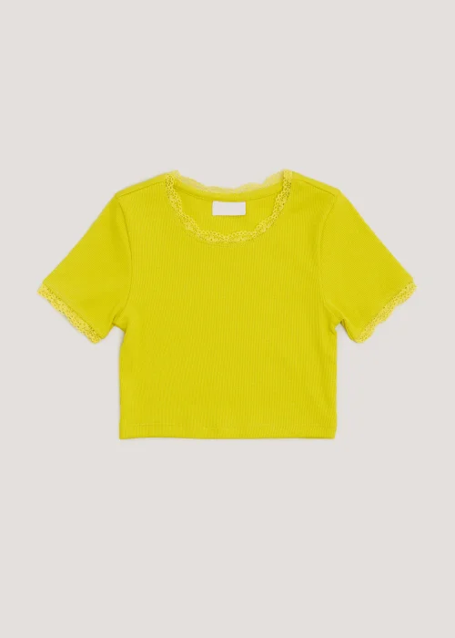 Girls Lime Lace T-Shirt (7-15yrs) - 7 Yrs Image 1