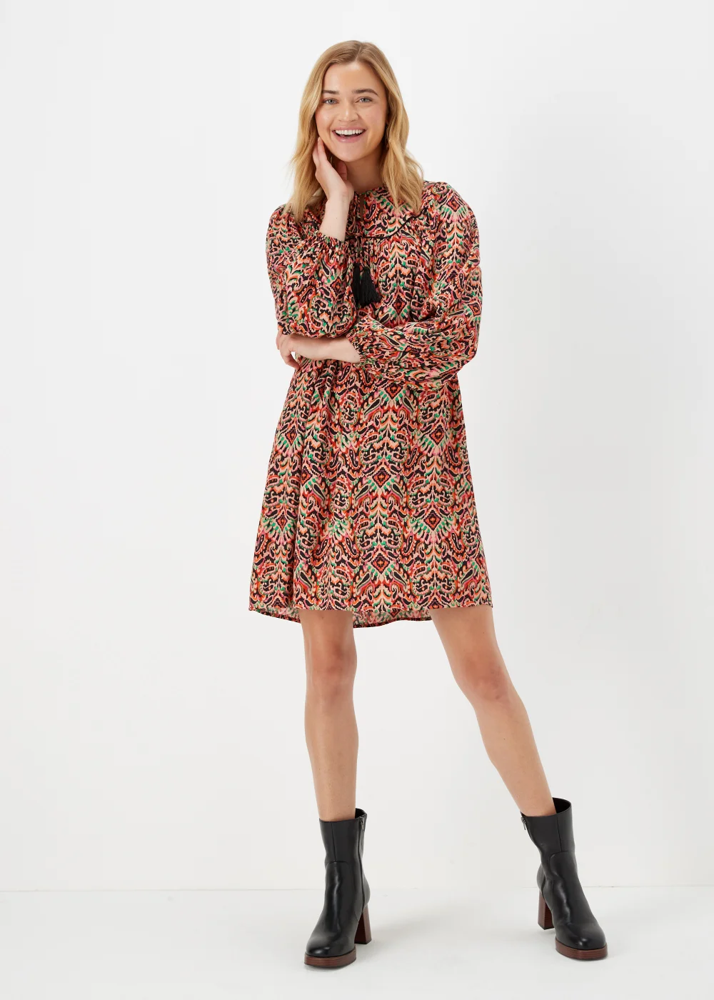 Orange Aztec Mini Dress - 8 Image 1
