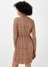 Beige Spot Plisse Mini Dress - 8 Image 2