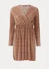 Beige Spot Plisse Mini Dress - 8 Image 5