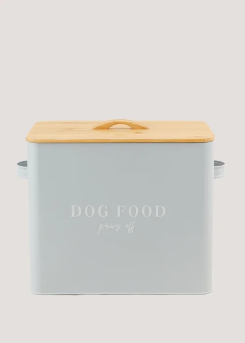 Grey Dog Food Tin & Scoop (23cm x 26cm x 23cm) Image 1