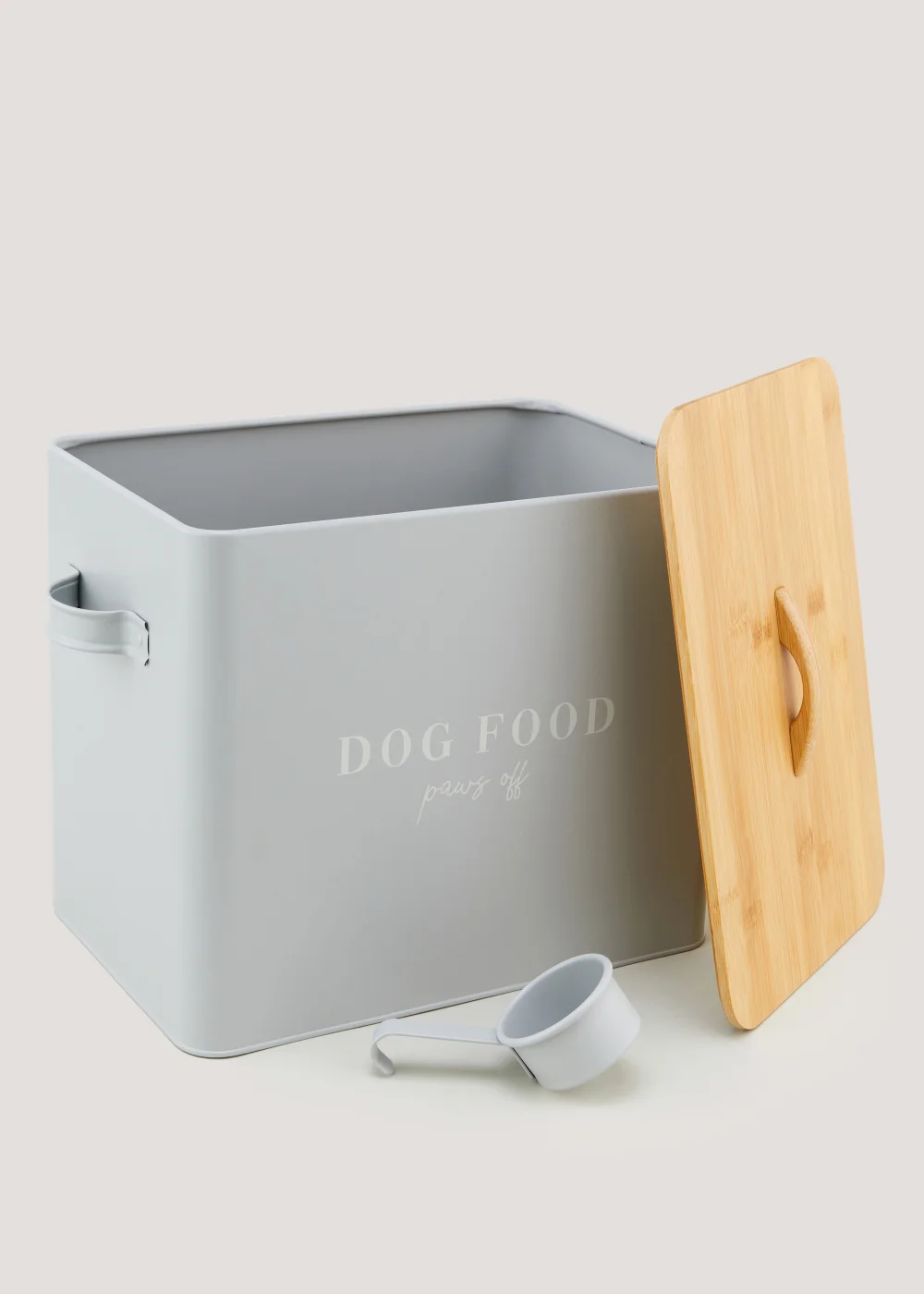 Grey Dog Food Tin & Scoop (23cm x 26cm x 23cm) Image 2