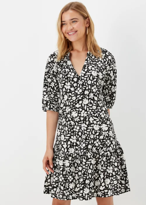Cream Paisley Print Crinkle Jersey Mini Dress - 8 Image 1