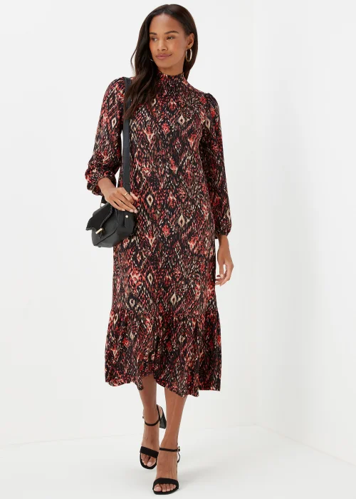 Mutlicoloured Ikat Print Midi Dress - 8 Image 4