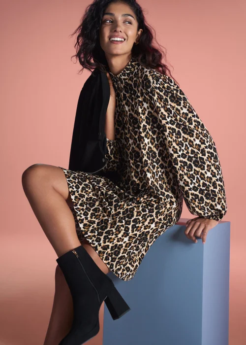 Stone Leopard Print Mini Dress - 8 Image 6