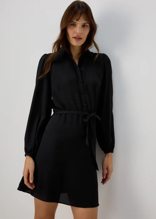 Black Mini Shirt Dress - 8 Image 1