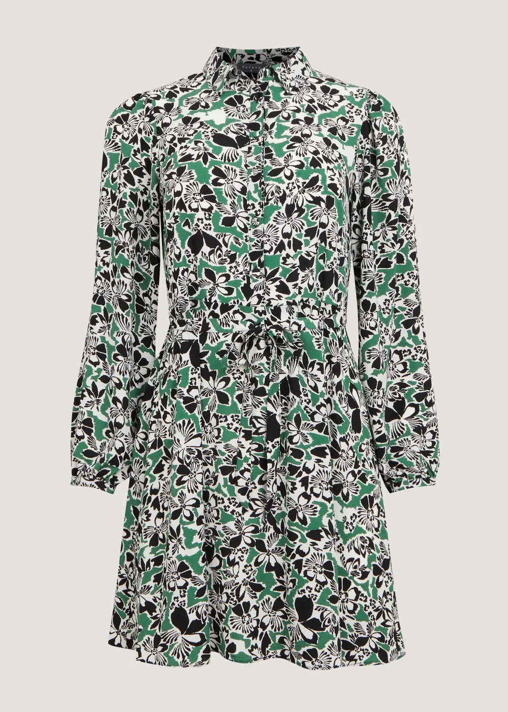 Green Foulard Mini Shirt Dress - 8 Image 1