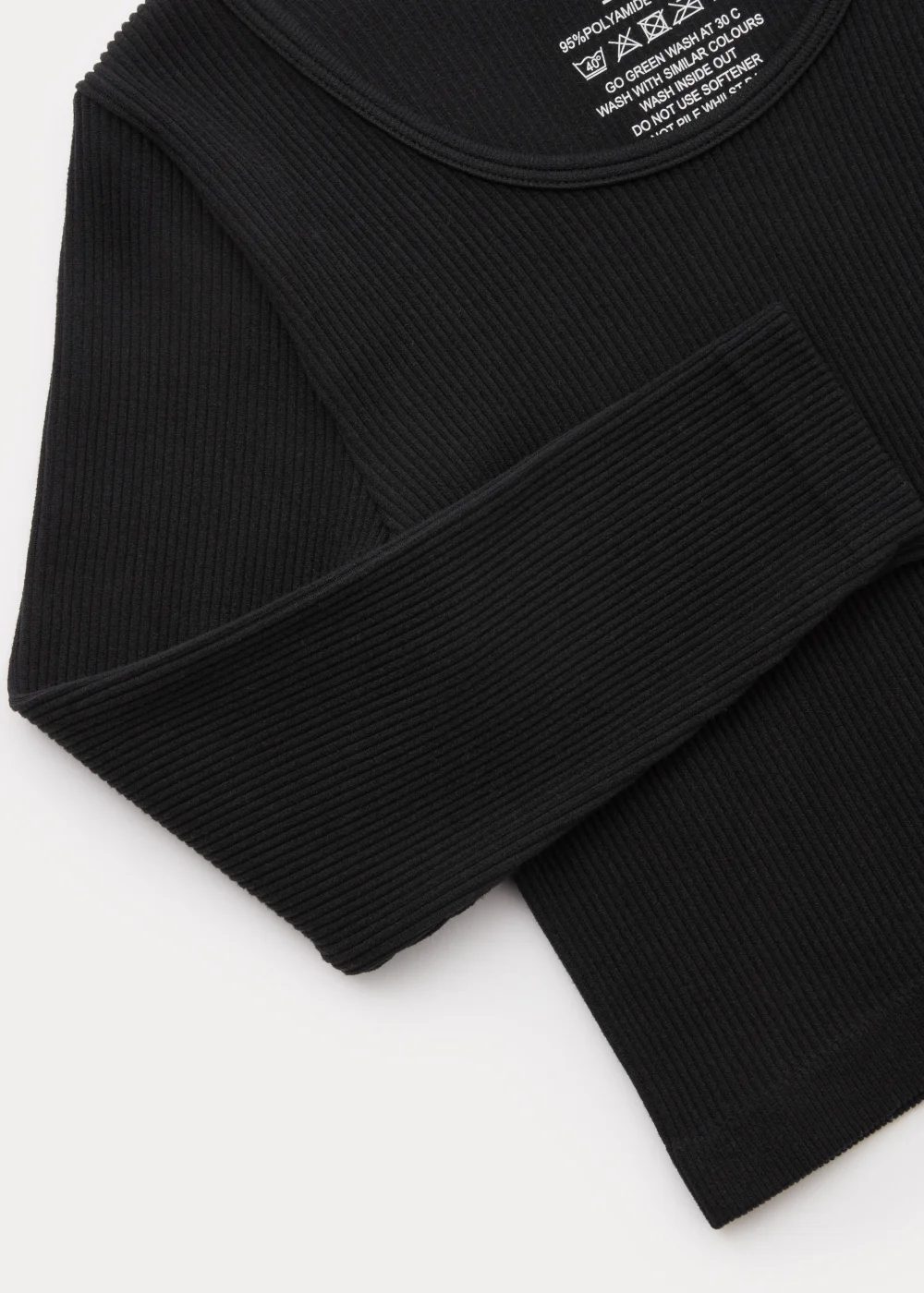 Girls Black Seamless Long Sleeve Top (7-15yrs) - S Image 2