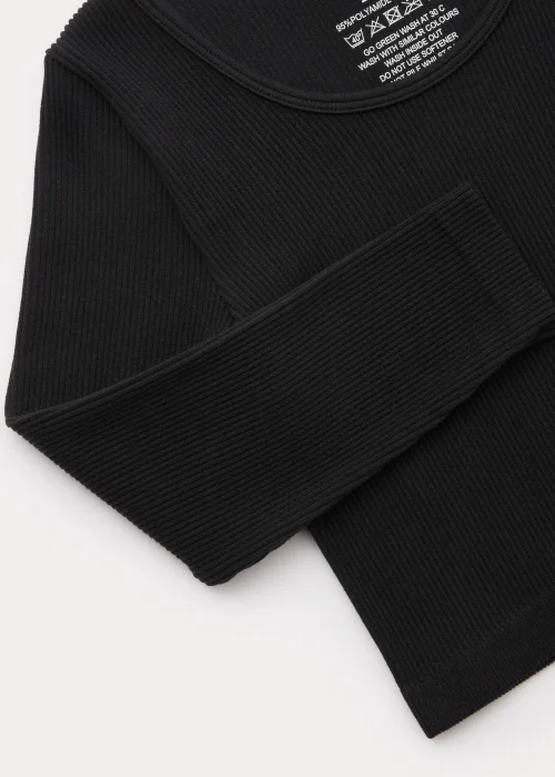 Girls Black Seamless Long Sleeve Top (7-15yrs) - S Image 2