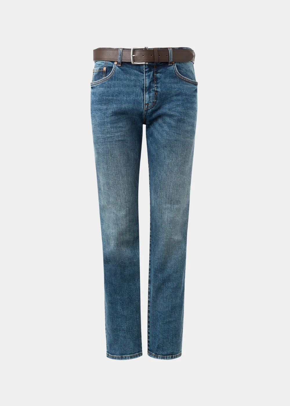 Mid Wash Straight Fit Jeans - 30 R Image 5
