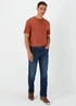 Dark Wash Slim Fit Belted Jeans - 30 Waist Regular Image 1