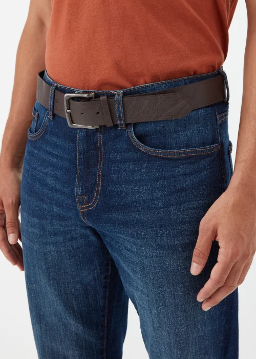 Dark Wash Slim Fit Belted Jeans - 30 Waist Regular Image 3