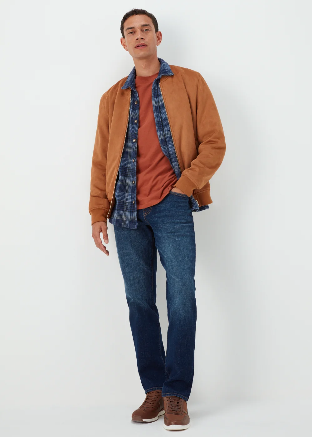 Dark Wash Slim Fit Belted Jeans - 30 Waist Regular Image 4