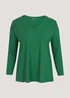 Papaya Curve Green Button Jersey Long Sleeve Top - Size 18 Image 1
