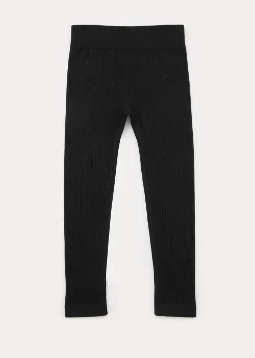 Girls Black Seamless Leggings (7-15yrs) - M Image 1