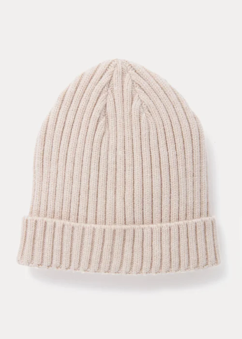 Oatmeal Ribbed Baby Beanie Hat (Newborn-24mths) - Age 0 - 3 Months Image 1