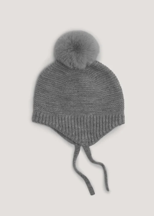 Grey Baby Trapper Hat (Newborn-2yrs) - Age 0 - 3 Months Image 1