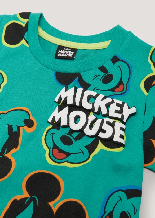 Kids Teal Mickey Mouse Print T-Shirt (9mths-6yrs) - Age 9 - 12 Months Image 2