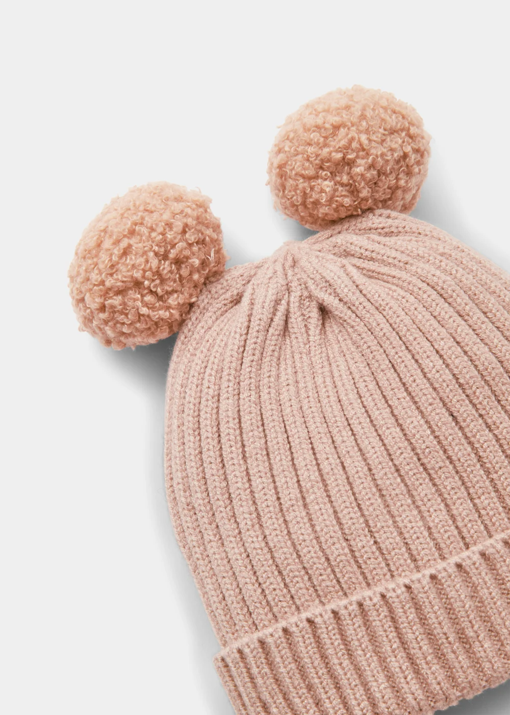 Baby Taupe Teddy Bear Double Pom Pom Bobble Hat (Newborn-2yrs) - Age 0 - 3 Months Image 2
