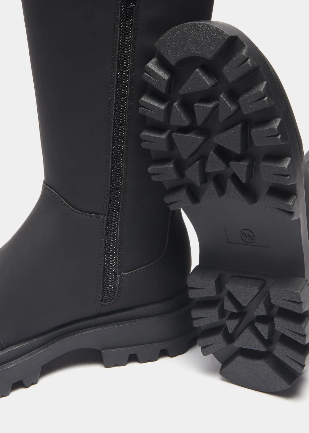 Girls Black Chelsea Knee High Boots (Younger 10-Older 5) - Size 1 Image 2