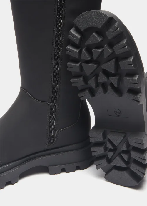 Girls Black Chelsea Knee High Boots (Younger 10-Older 5) - Size 1 Image 2