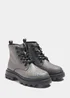Girls Silver Disco Lace Up Boots (Younger 10-Older 5) - Size 10 Infants Image 1