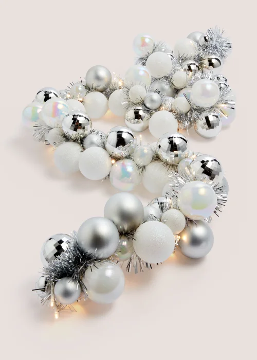 Silver Christmas Bauble Garland (71cm x 21cm x 11cm) Image 1