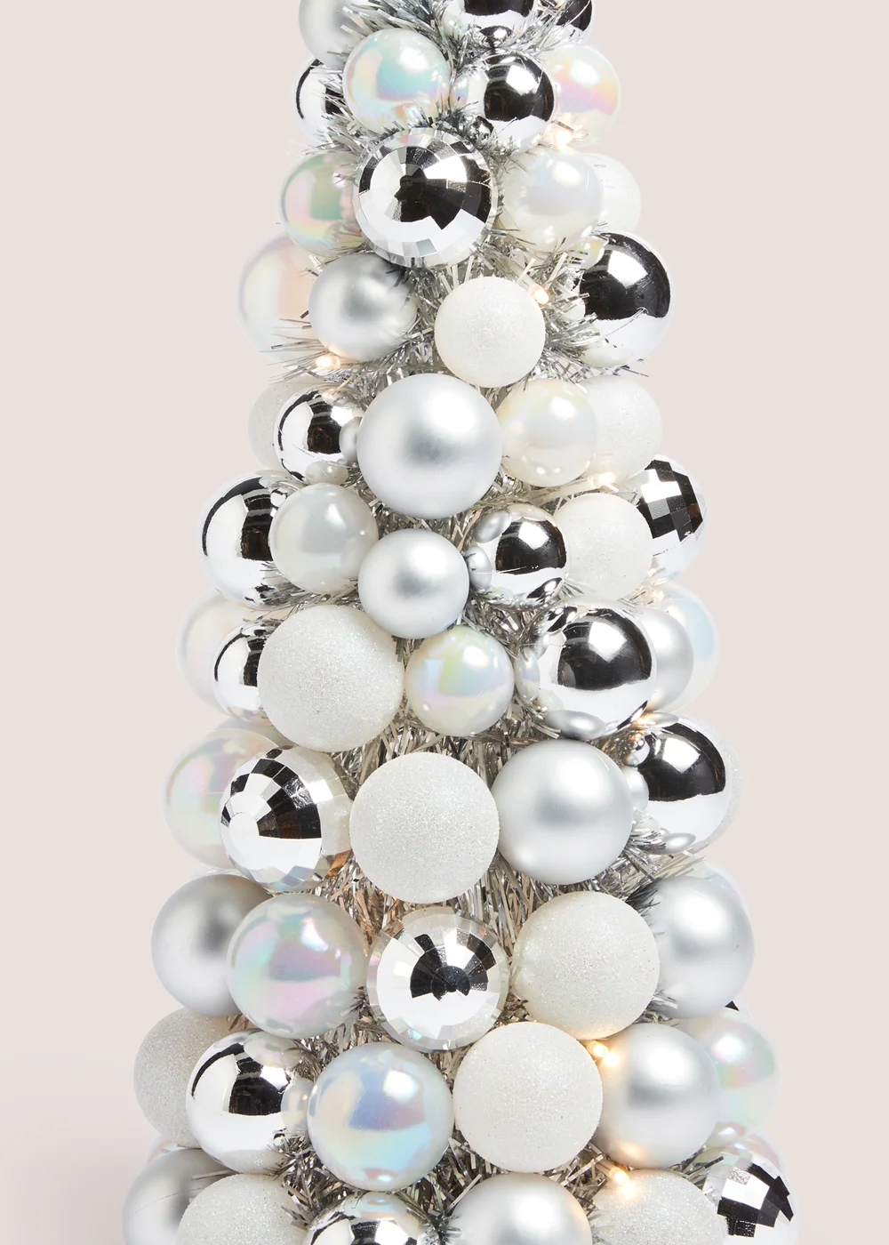 Silver Christmas Bauble Tree (19cm x 19cm x 41cm) Image 2