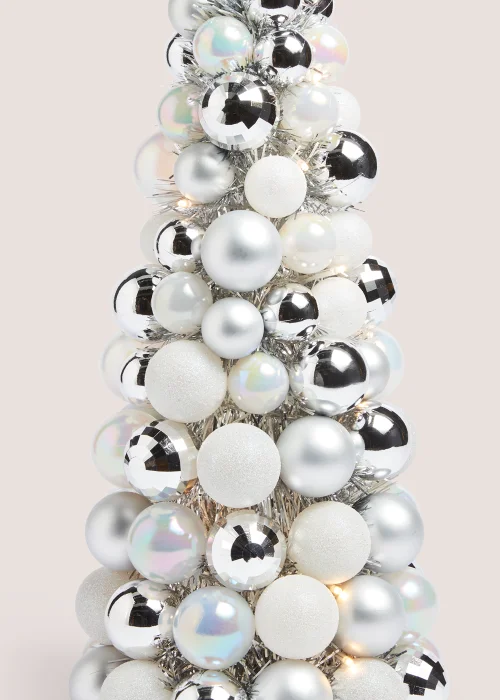 Silver Christmas Bauble Tree (19cm x 19cm x 41cm) Image 2
