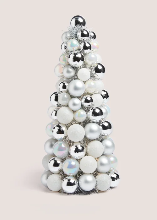 Silver Christmas Bauble Tree (19cm x 19cm x 41cm) Image 1