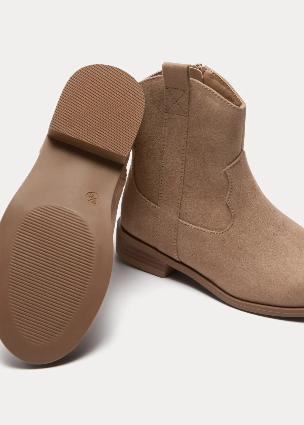 Girls Tan Western Ankle Boots (Younger 10-Older 5) - Size 10 Infants Image 2