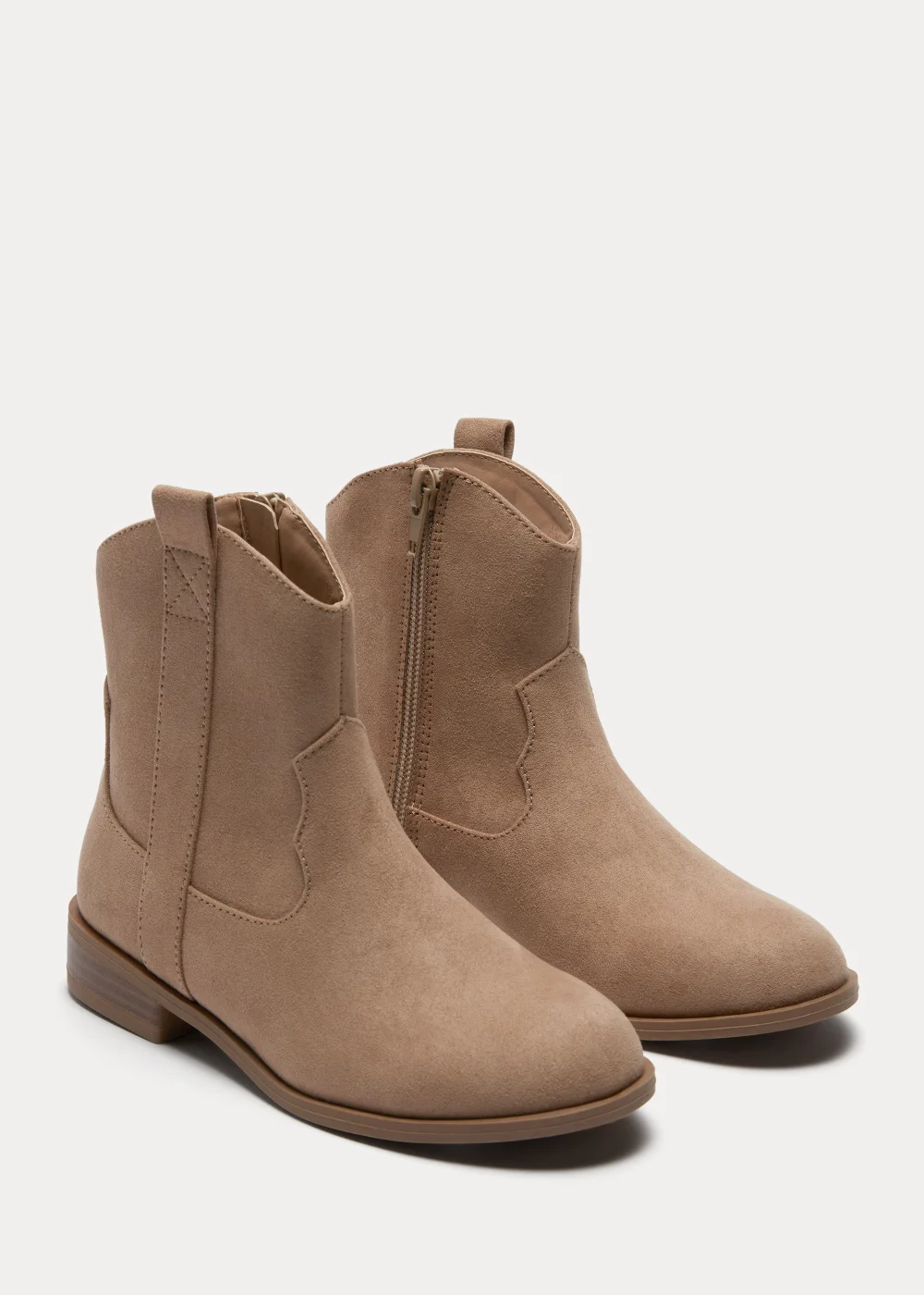 Girls Tan Western Ankle Boots (Younger 10-Older 5) - Size 10 Infants Image 1