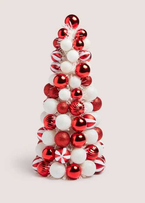 Candy Cane Christmas Bauble Tree (19cm x 19cm x 41cm) Image 1