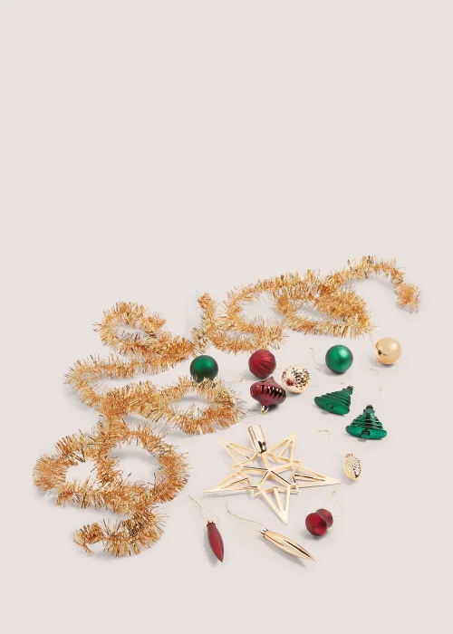 60 Piece Multicoloured Christmas Tree Set Image 2