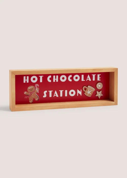Wooden Hot Chocolate Sign (30cm x 4cm x 10.5cm) Image 1