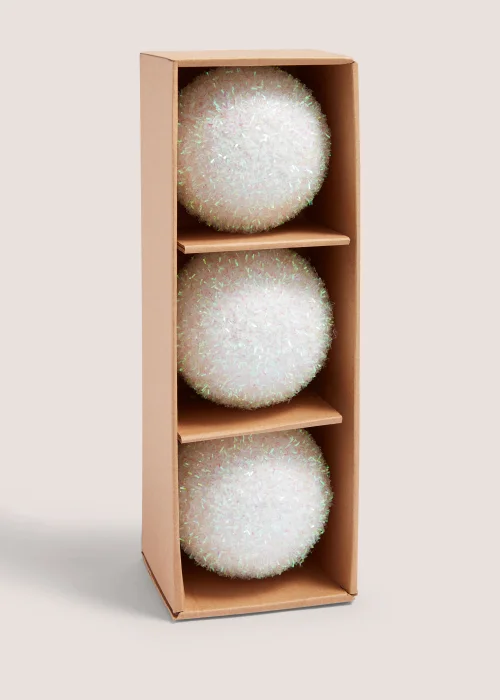 3 Pack Iridescent Christmas Tree Baubles (34cm x 12cm x 11cm) Image 1