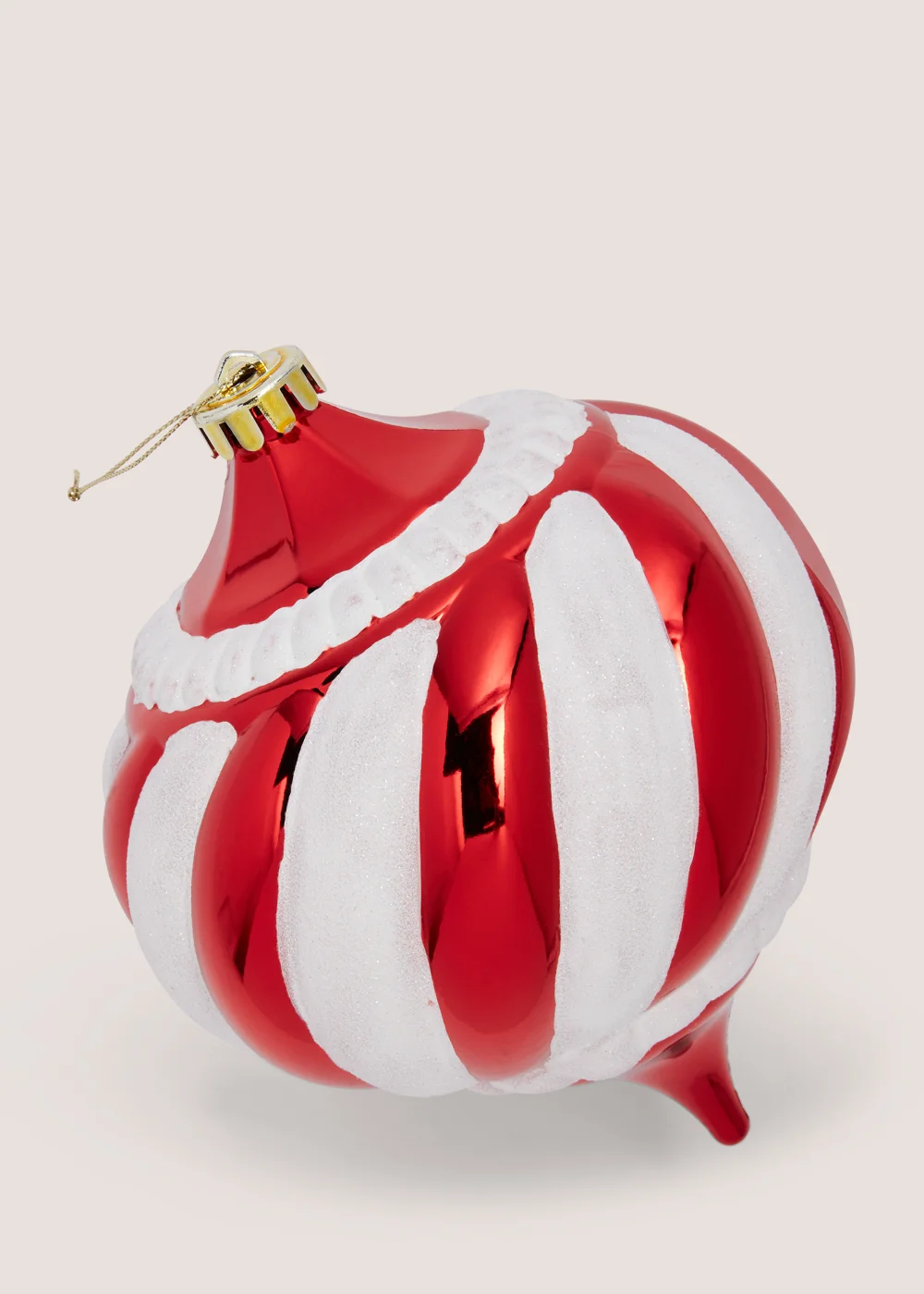2 Pack Stripe Oversized Christmas Tree Baubles (17cm) Image 2