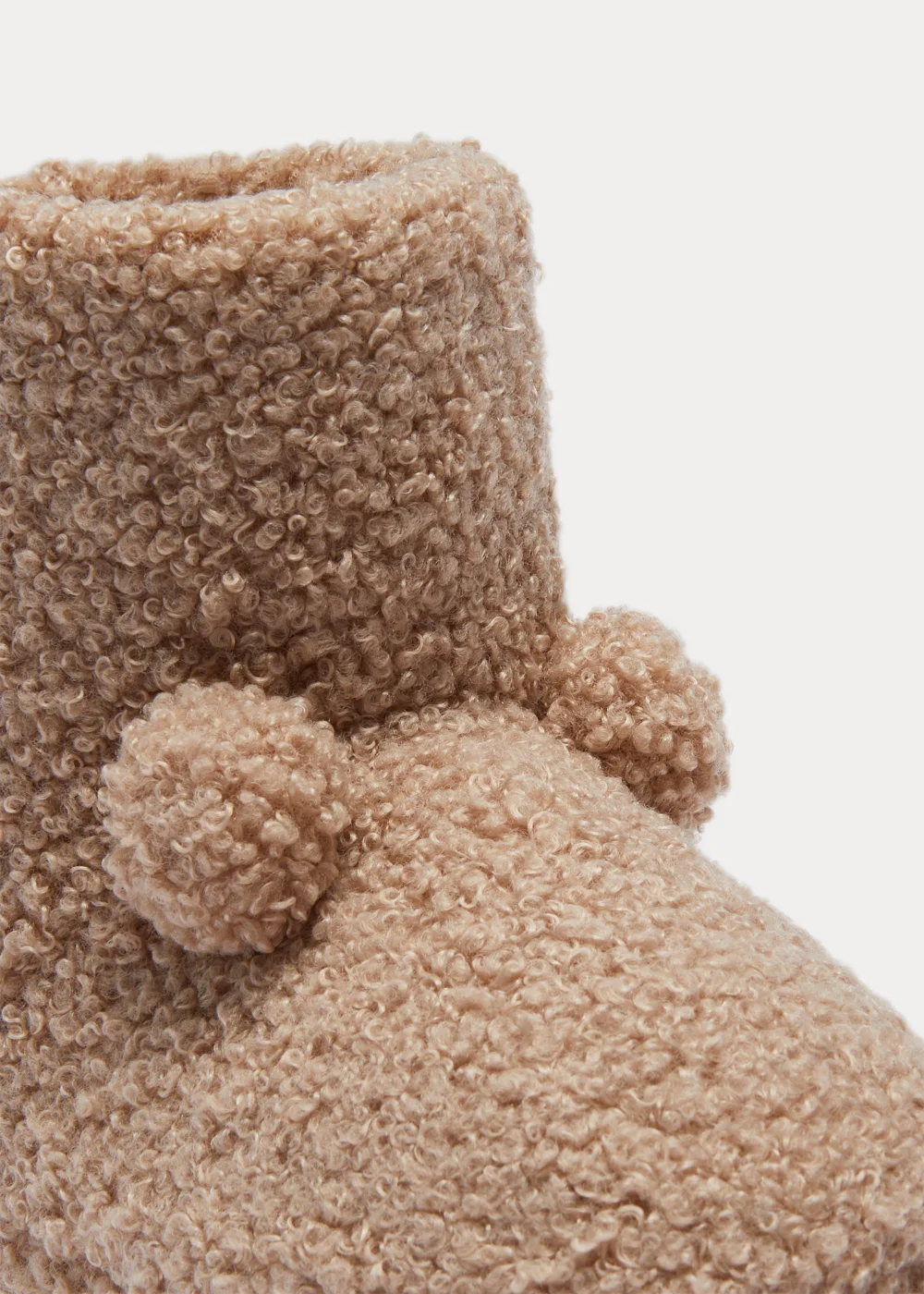 Kids Beige Pom Pom Slip On Boots (Younger 4-12) - Size 4 Infants Image 2