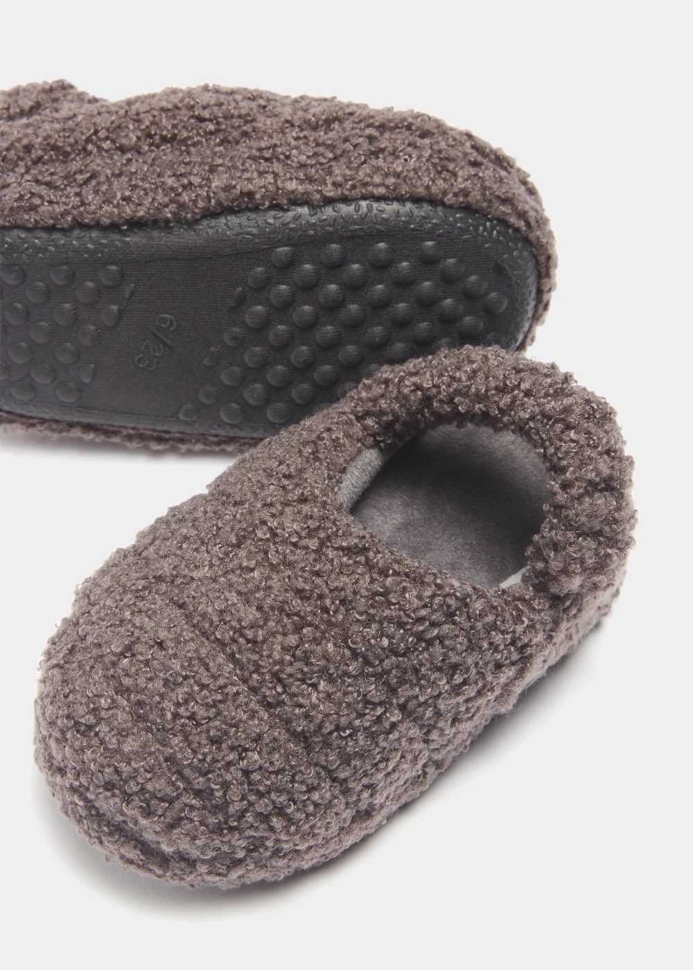 Boys Grey Padded Mule Slippers (Younger 4-12) - Size 4 Infants Image 2