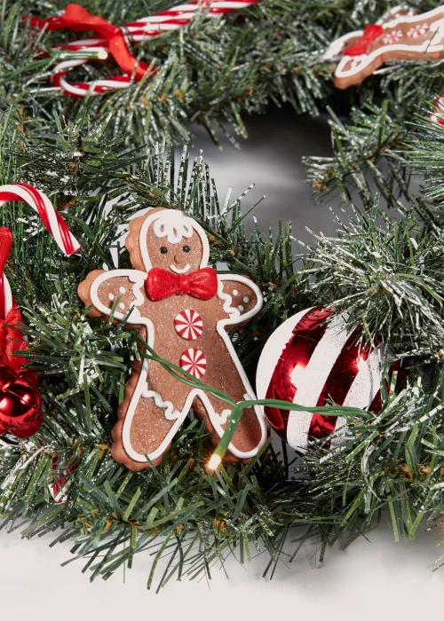 Candy Cane LED Wreath (55cm x 55cm x 14cm) Image 2