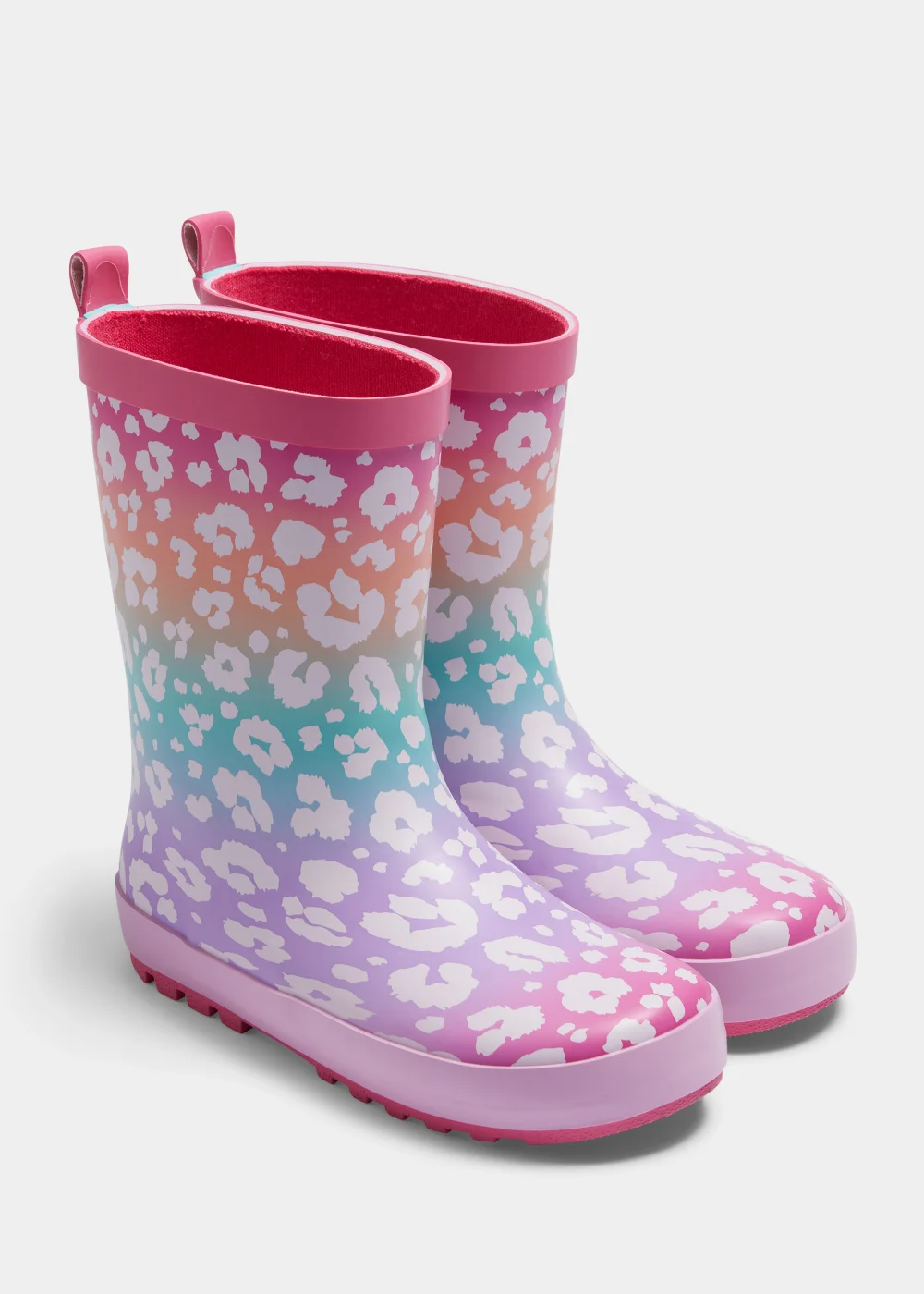 Girls Multicoloured Leopard Print Wellies (Younger 10-Older 5) - Size 3 Image 1