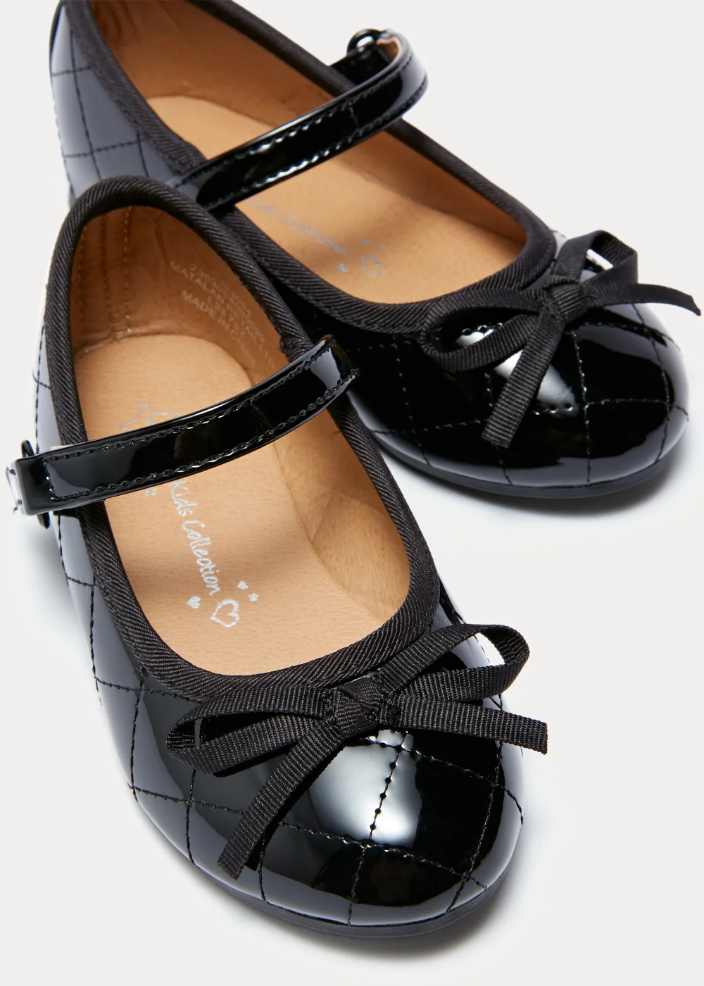 Girls Black Quilted Ballet Flats (Younger 4-12) - Size 4 Infants Image 2