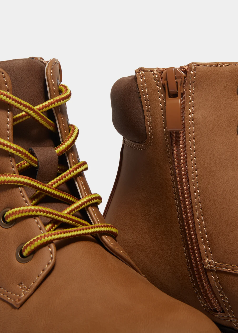 Boys Tan Lace Up Hiker Boots (Younger 10-Older 6) - Size 10 Infants Image 2