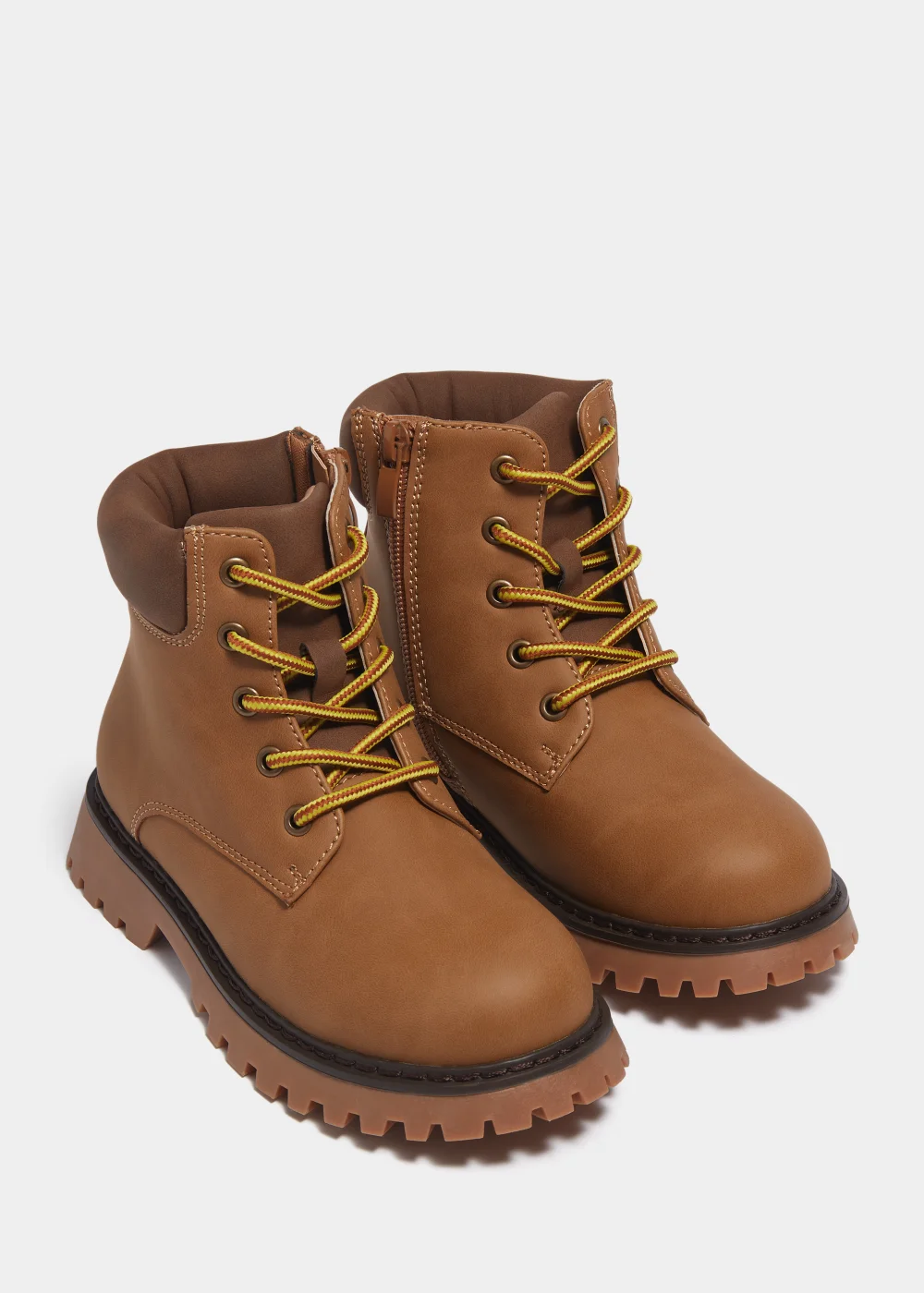 Boys Tan Lace Up Hiker Boots (Younger 10-Older 6) - Size 10 Infants Image 1
