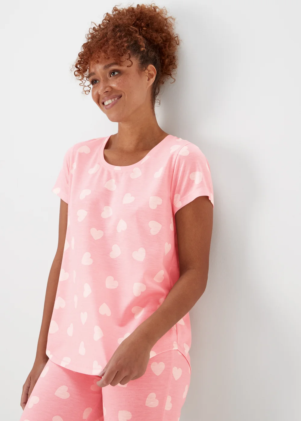 Pink Heart Pattern Pyjamas Pink Heart Print Pyjama Set - Extra small | Matalan