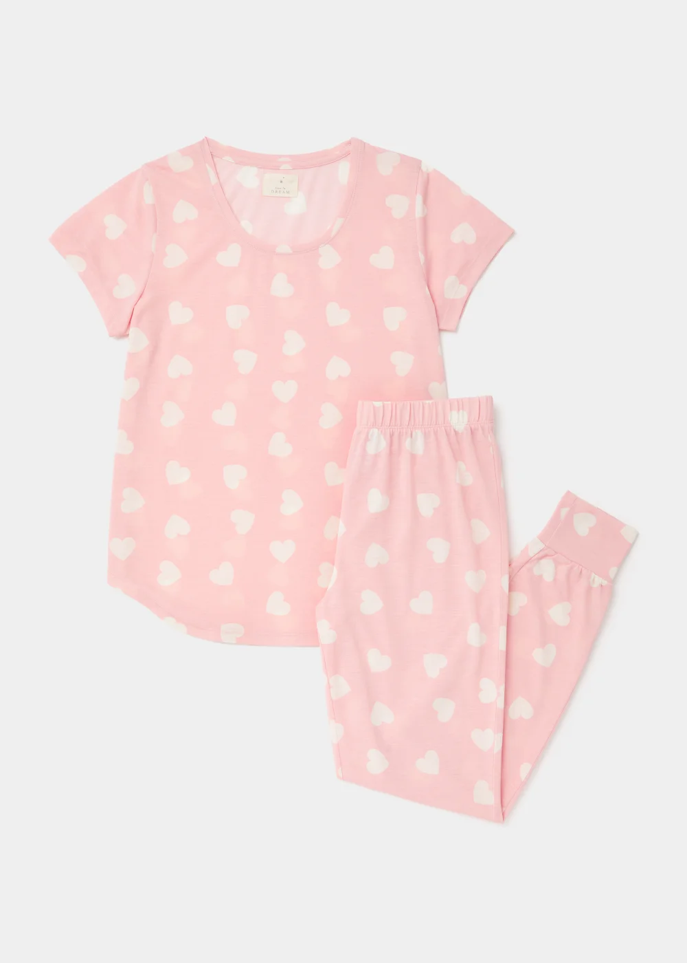 Pink Heart Pattern Pyjamas Pink Heart Print Pyjama Set - Extra small | Matalan