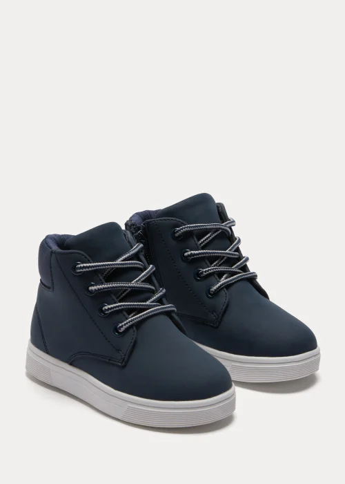 Boys Navy High Top Boots (Younger 4-12) - Size 4 Infants Image 1