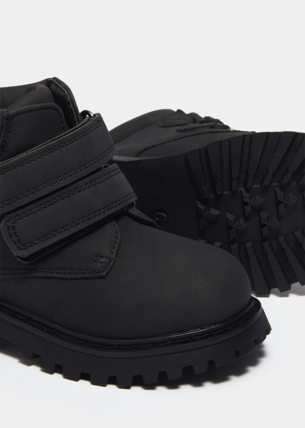Boys Black Double Strap Hiker Boots (Younger 4-12) - Size 4 Infants Image 2