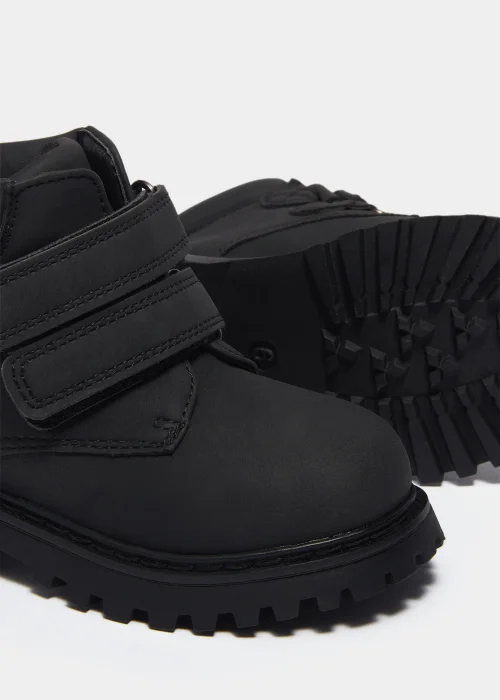 Boys Black Double Strap Hiker Boots (Younger 4-12) - Size 4 Infants Image 2